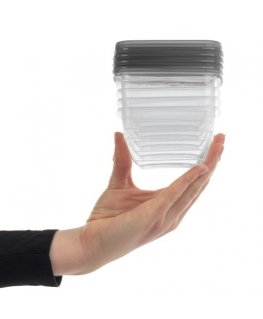 Food Container Set 5x0,25L Vedo transparent grey