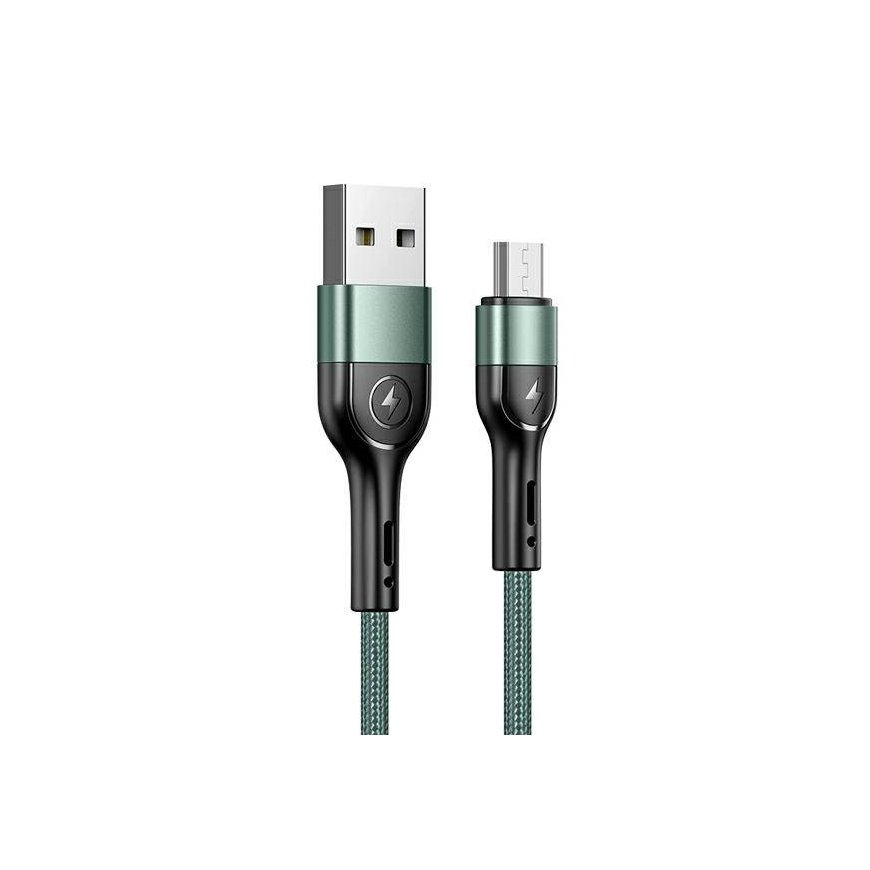 USAMS Kabel pleciony U55 2A micro USB zielony|green 1m SJ450USB0 – 2