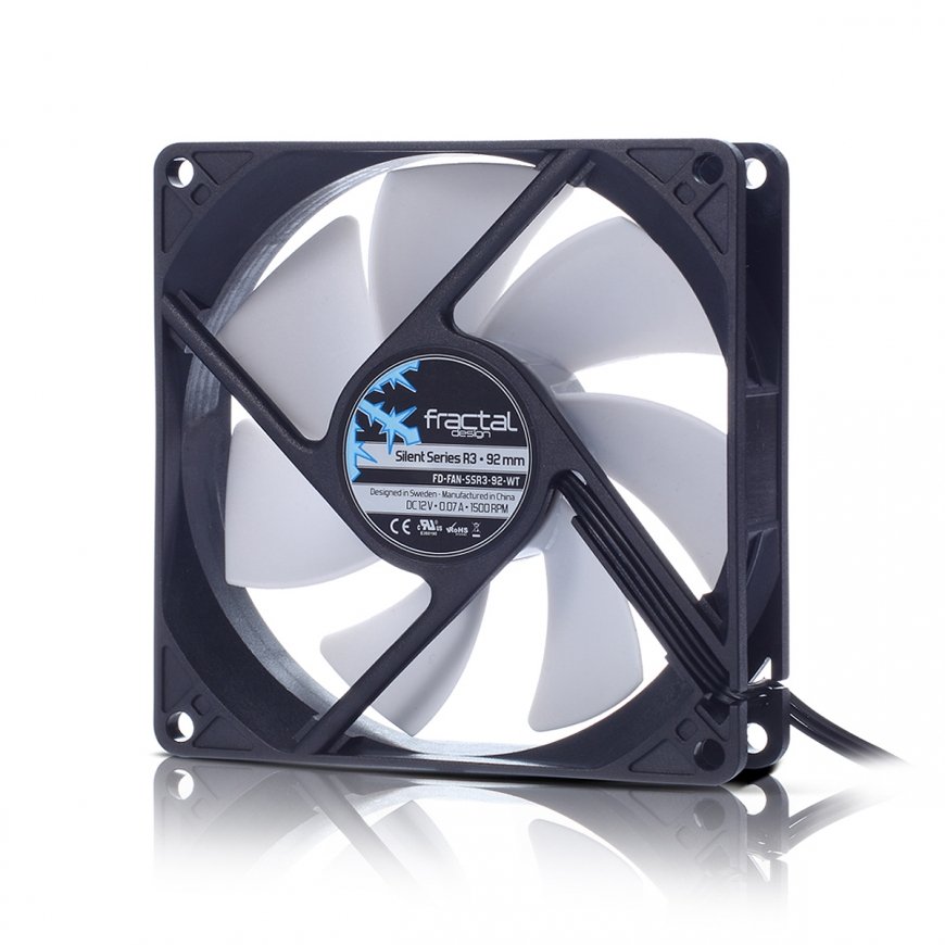 Fractal Design Silent Series R3 92mm Корпус компьютера Вентилятор 9,2 cm Черный, Белый