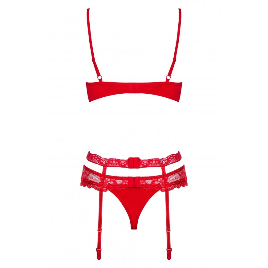 Obsessive Heartina Veļas komplekts Sarkans Elastāns, Poliamīds – 3