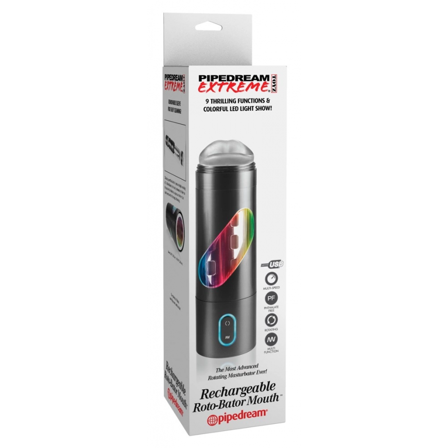 Pipedreams Extreme Toyz Pipedream Extreme Toyz PET - vibrating masturbator with 9 vibration modes Black