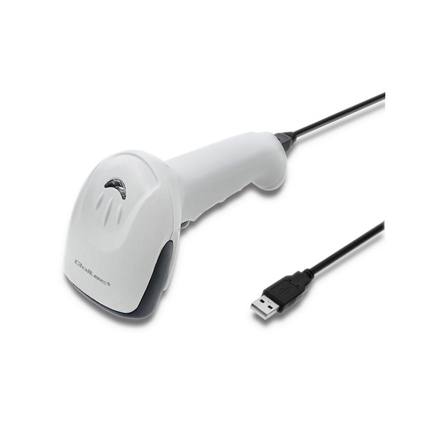 Qoltec 50865 vöötkoodilugeja Käeshoitav vöötkoodiluger 1D Laser Must, Valge – 3