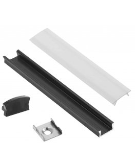 Aluminium profile for LED strip EUROLIGHT, black, 2m pcs.