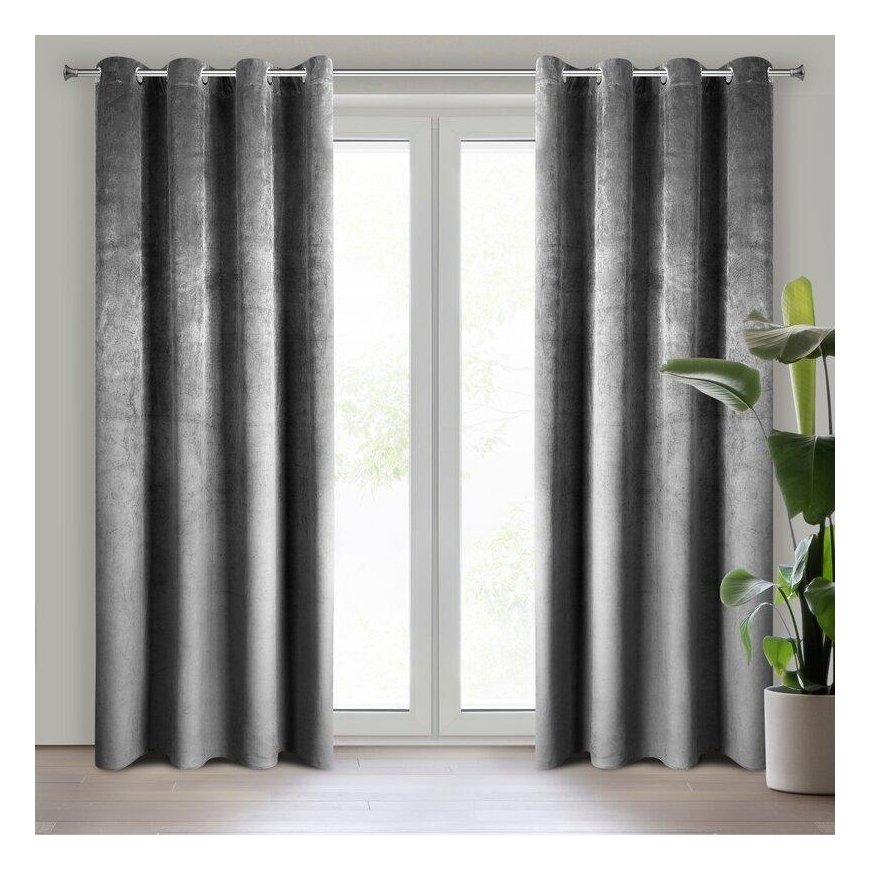 Eurofirany Curtain Pierre gray, rings 140x250 cm – 5