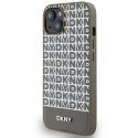 Case DKNY DKHMP15SPSOSPW iPhone 15 / 14 / 13 6.1" brown/brown hardcase Leather Printed Pattern Metal Logo MagSafe