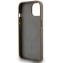 Case DKNY DKHMP15SPSOSPW iPhone 15 / 14 / 13 6.1" brown/brown hardcase Leather Printed Pattern Metal Logo MagSafe