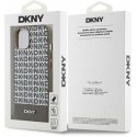 Dėklas DKNY DKHMP15SPSOSPW iPhone 15 / 14 / 13 6.1" ruda/ruda hardcase Leather Printed Pattern Metal Logo MagSafe