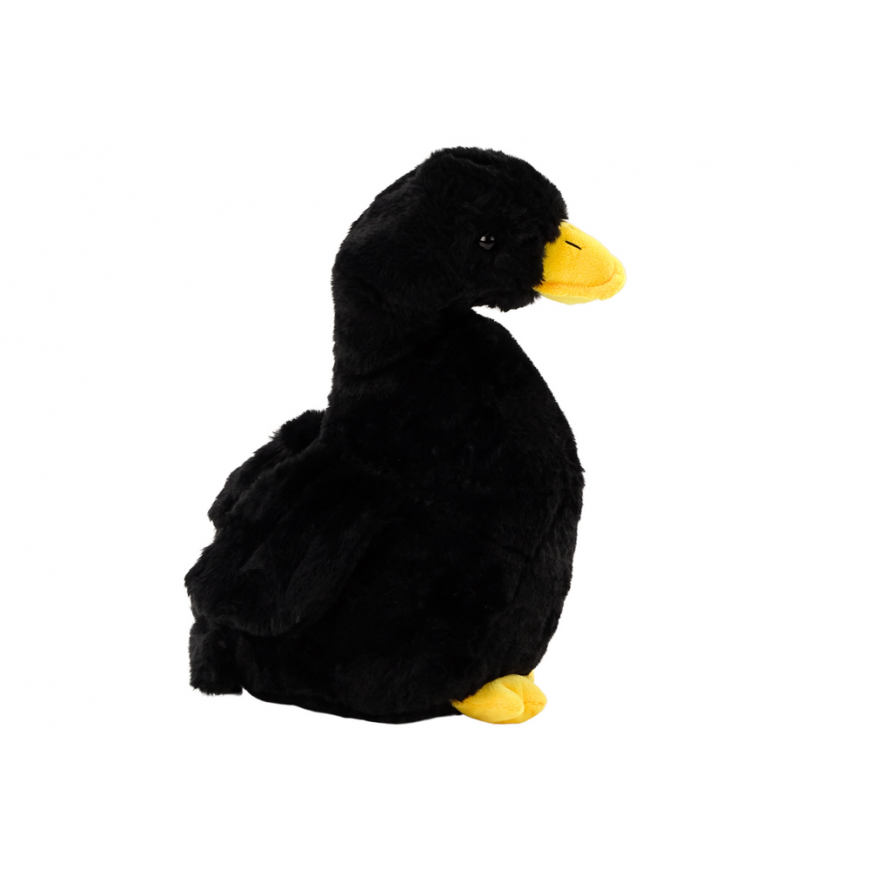 Lean Toys Pliušinis žąsų maskotas Juodas Cuddly pliušinis antis 40 cm