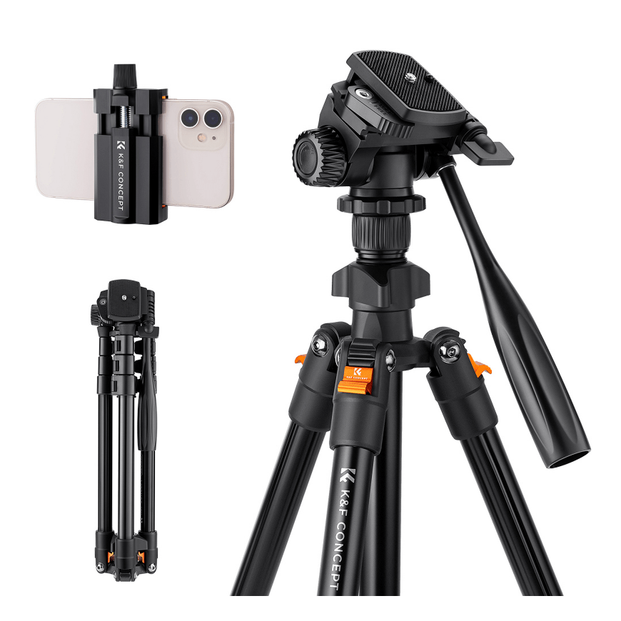 Kampf K&F Concept K234A0 video tripod with 3D head and phone holder – 2