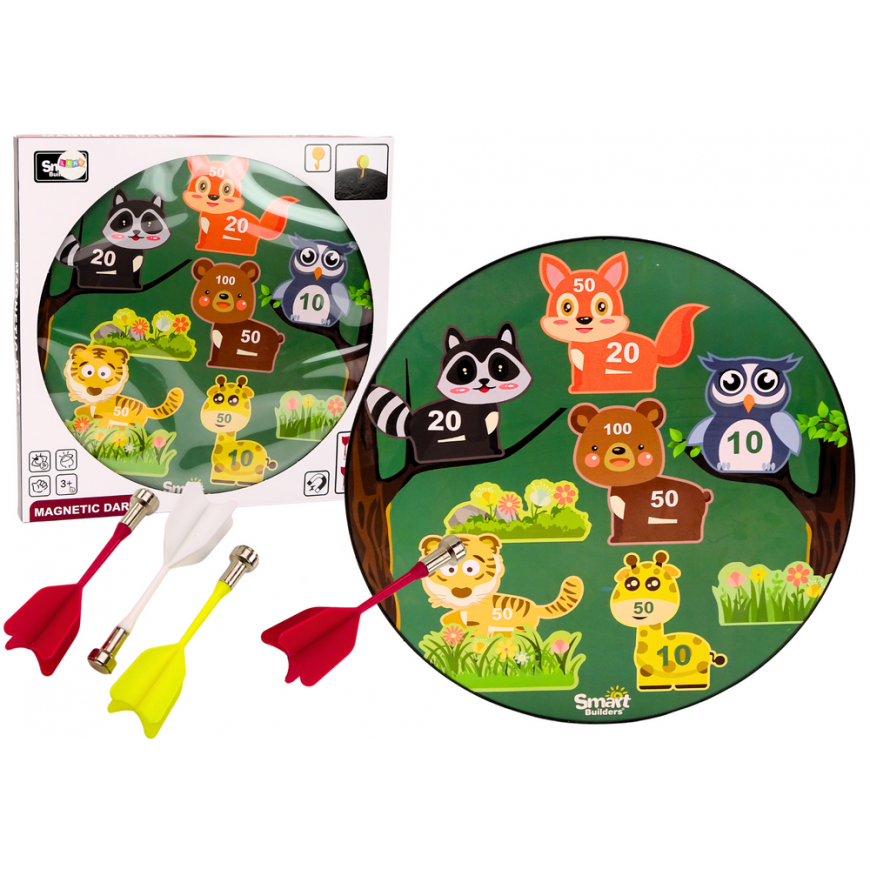 Lean Toys Magnetic Animals Žalias Arcade Darts Game