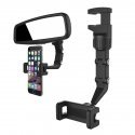 Adjustable car rearview mirror holder for smartphone black Adjustable car rearview mirror holder for smartphone black