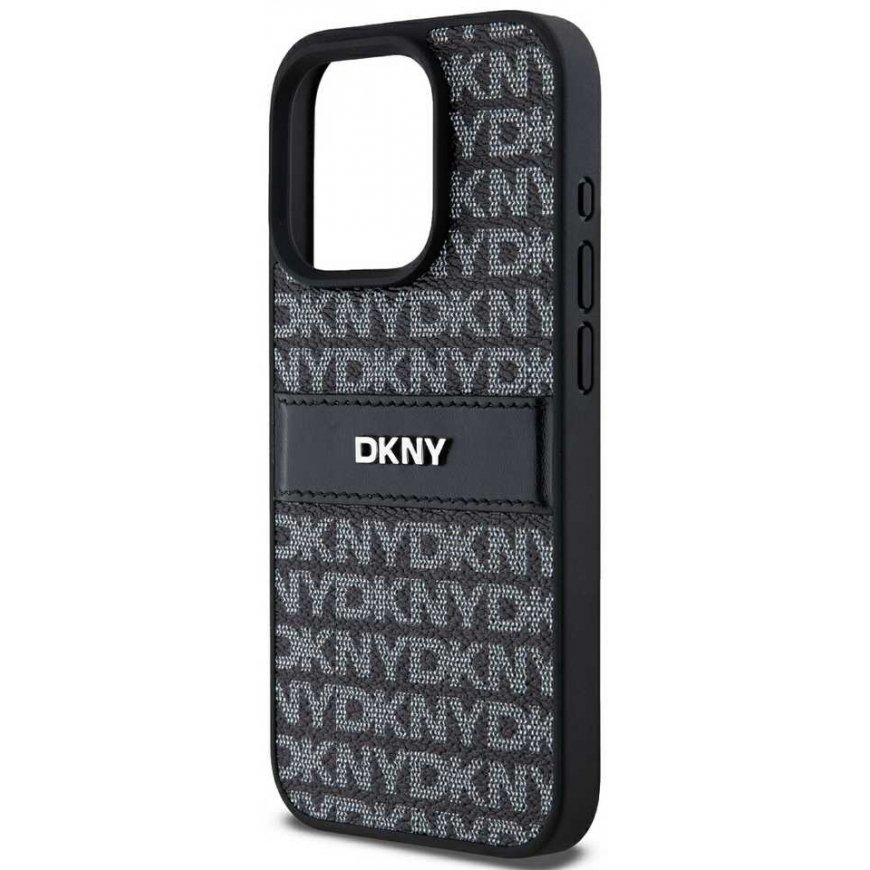 Dėklas DKNY DKHCP14XPRTHSLK iPhone 14 Pro Max 6.7" juoda/juodas hardcase Leather Mono Stripe & Metal Logo – 4