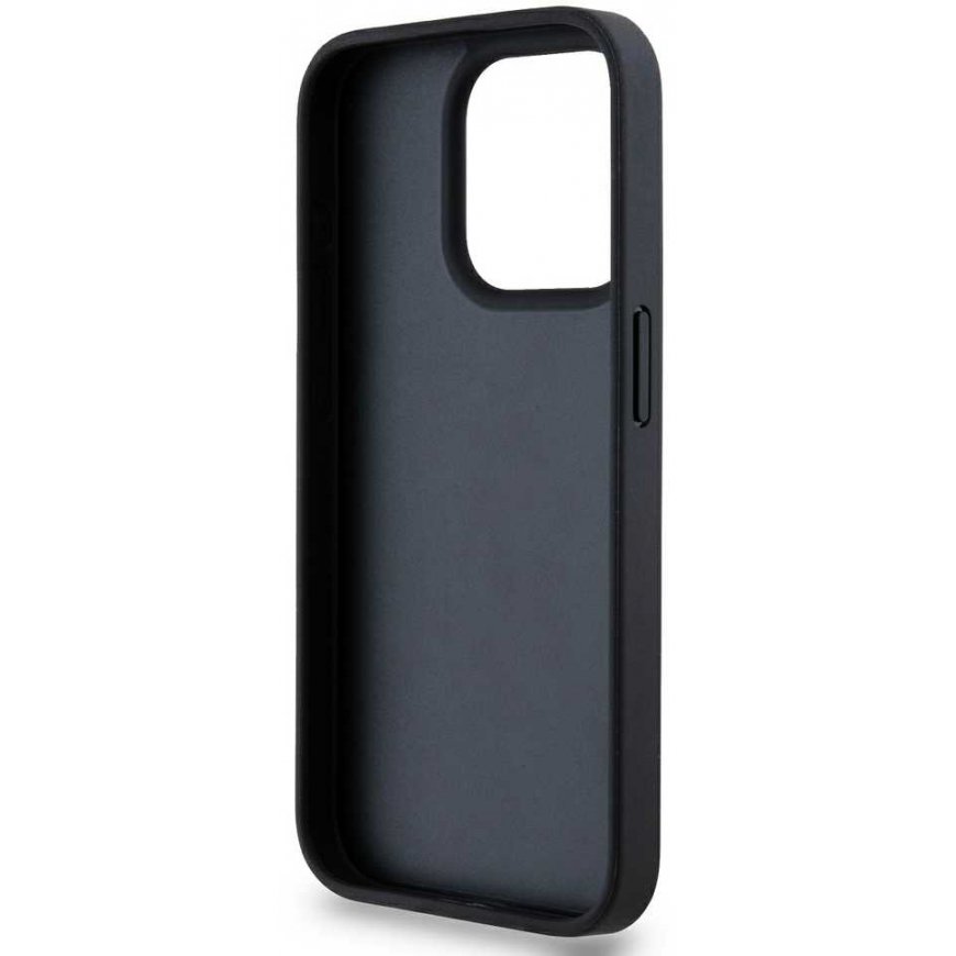 Case DKNY DKHCP14XPRTHSLK iPhone 14 Pro Max 6.7" black/black hardcase Leather Mono Stripe & Metal Logo – 5