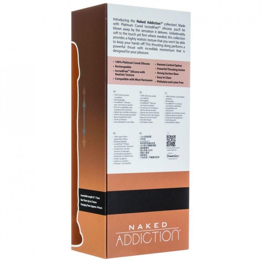 Eropartner Pulsator - Naked Addiction Thrusting Dong with Remote 23 cm Caramel – 3