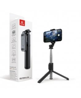 Compact selfie stick Bluetooth tripod black