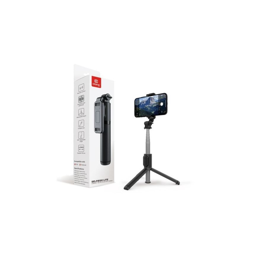 Compact selfie stick Bluetooth tripod black – 2