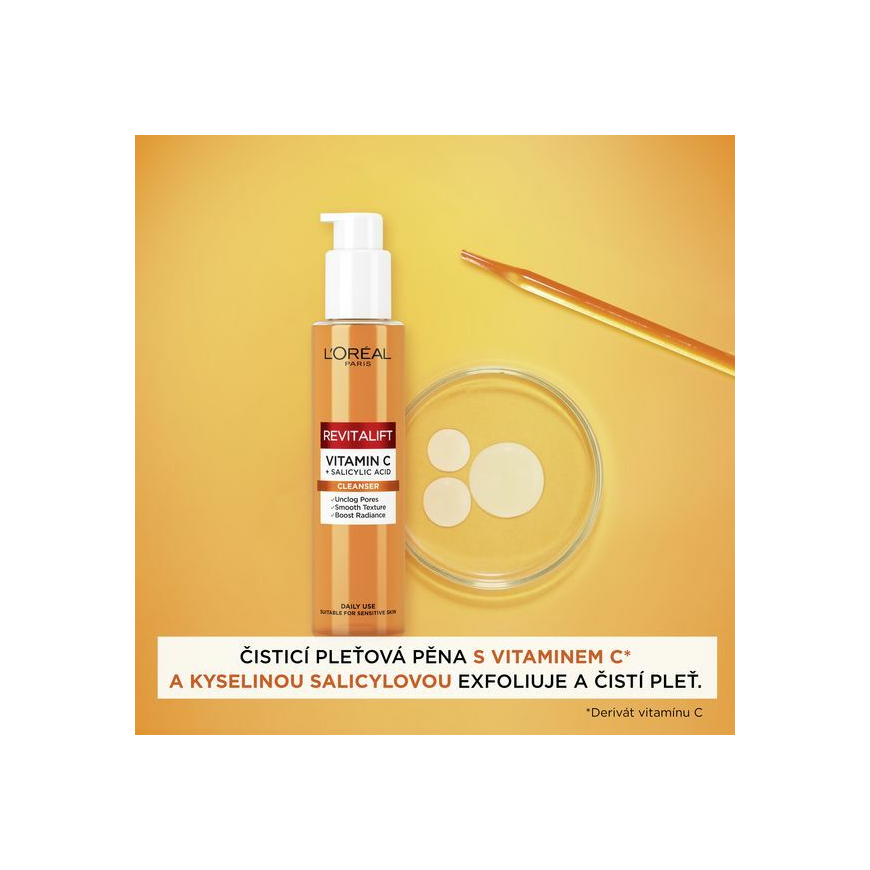 L'Oréal Paris Revitalift Clinical Vitamin C + Salicylic Acid Valiklis Valomasis Putos moterims, 150 ml – 3