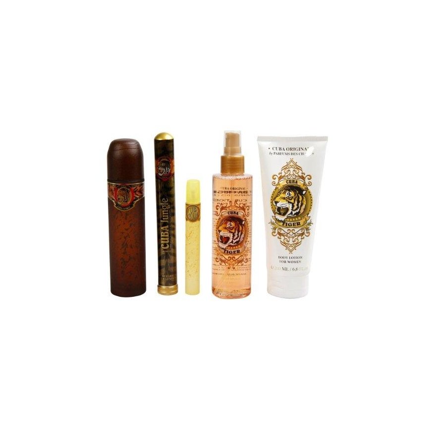 „Cuba Tiger Must Have Complektas“ kvepalinis purškiklis 100 ml + kvepalinis vandens purškiklis 35 ml + miniatiūrinis kvepalų van – 2