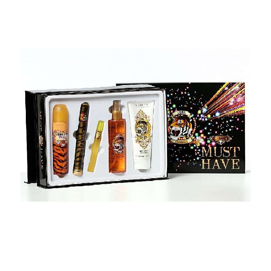 „Cuba Tiger Must Have Complektas“ kvepalinis purškiklis 100 ml + kvepalinis vandens purškiklis 35 ml + miniatiūrinis kvepalų van – 3