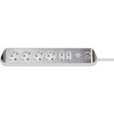 Brennenstuhl 1153590620 pikendusjuhe 2 m 6 vahelduvvoolu kontakt Hoonesisene Hõbe, Valge