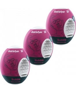 SATISFYER 3 MASTURBATOR EGGS - BUBBLE