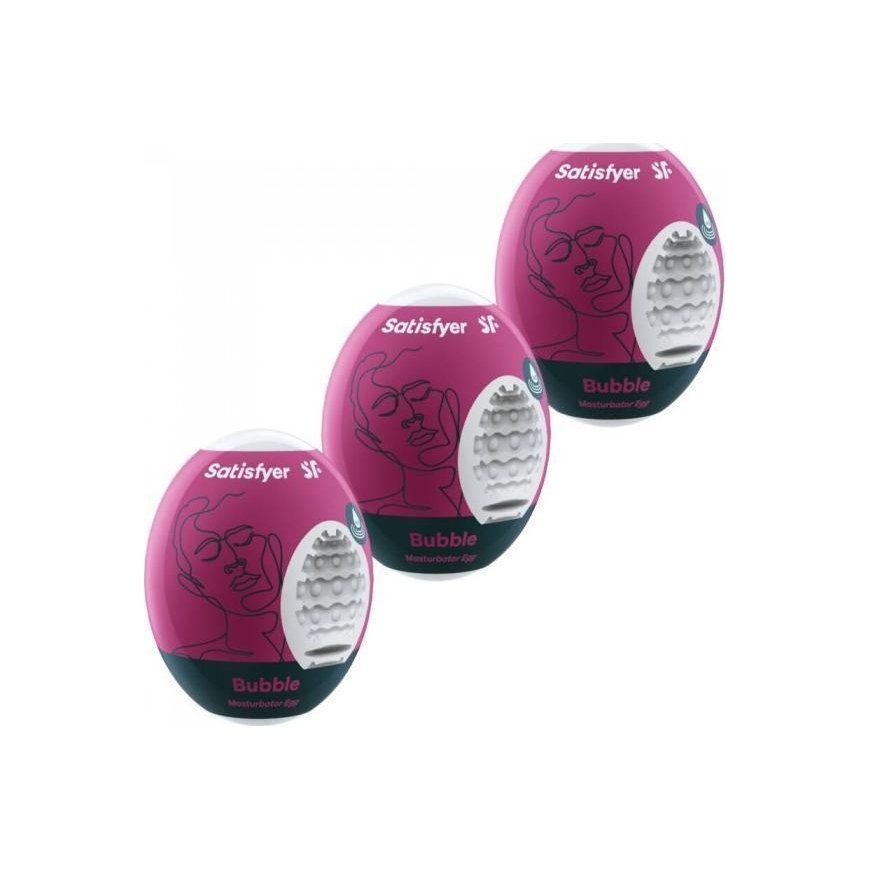 SATISFYER 3 MASTURBATOR EGGS - BUBBLE
