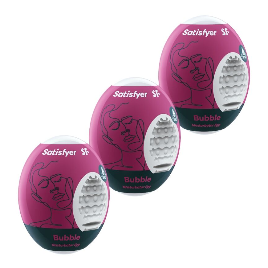 SATISFYER 3 MASTURBATOR EGGS - BUBBLE – 3