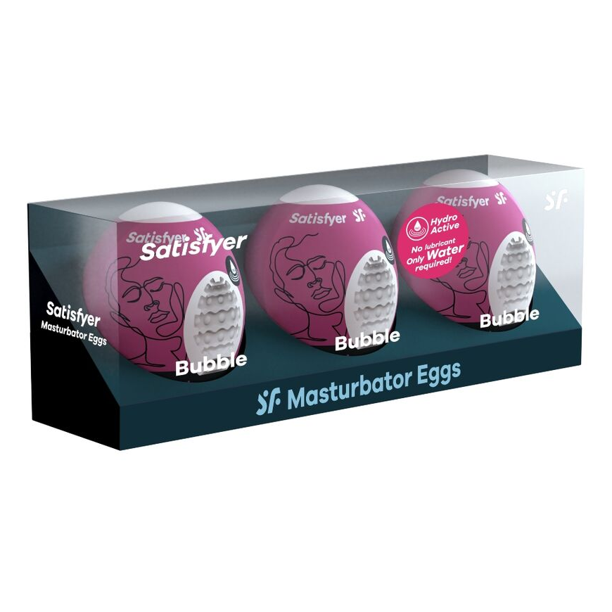 SATISFYER 3 MASTURBATOR EGGS - BUBBLE – 4