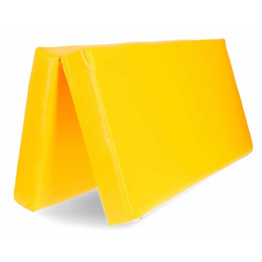 Foldable gymnastic mattress SANRO 100x100x10 cm Yellow