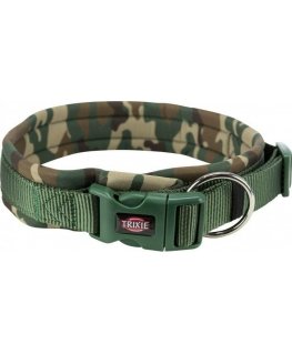 TRIXIE Premium collar, wide with neoprene L-XL 56-62cm/25mm, camouflage/forest
