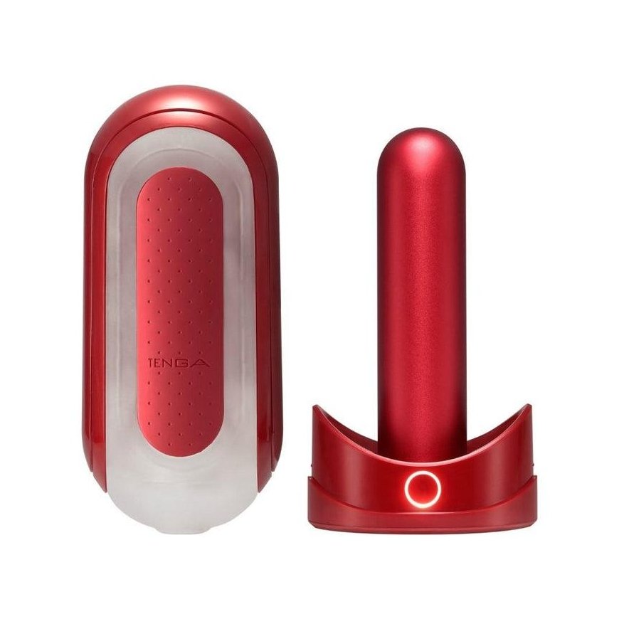Tenga Flip Zero and Flip Warmer reusable masturbator with heater Red