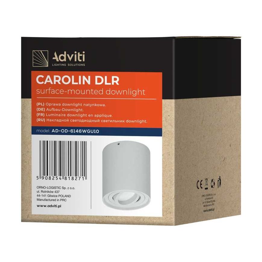 Orno CAROLIN DLR GU10 žemyninis šviestuvas max 35W, IP20, apvalus, baltas – 2