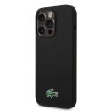 Case Lacoste Apple iPhone 15 Pro Liquid Silicone Microfiber Croc Logo Magsafe Back Cover Black