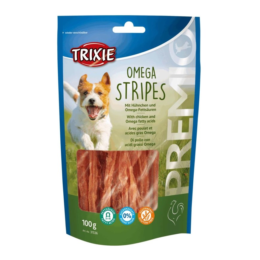 Treats for dogs : Trixie Premio Omega Stripes, chicken, 100 g.