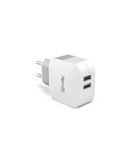 Celly TC2USBTURBO зарядное устройство для мобильных устройств Смартфон, Планшет Белый Кабель переменного тока Для помещений