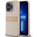 Dėklas DKNY DKHCP14LPRTHSLP iPhone 14 Pro 6.1" rožinis/pink hardcase Leather Mono Stripe & Metal Logo