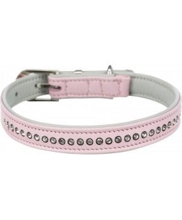 Trixie Active Comfort dog collar with zircons, pink, S: 23-28 cm / 15 mm