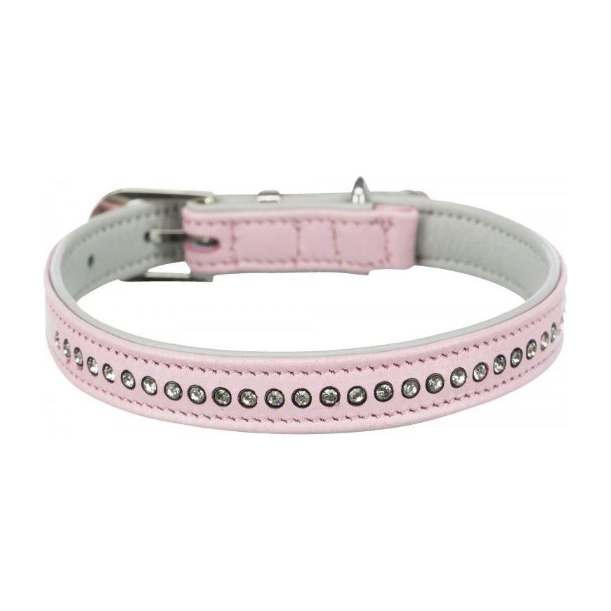 Trixie Active Comfort antkaklis šuniui su cirkoniais, rožinė, S: 23-28 cm / 15 mm