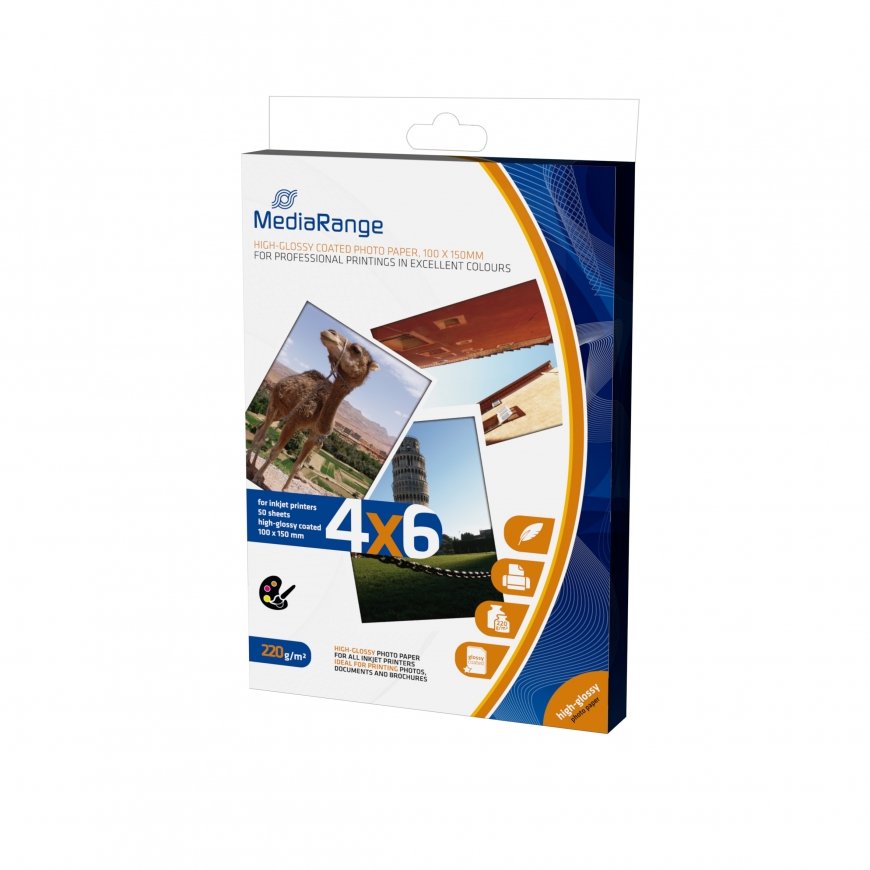 MediaRange MRINK104 fotopapīrs Balts High-gloss