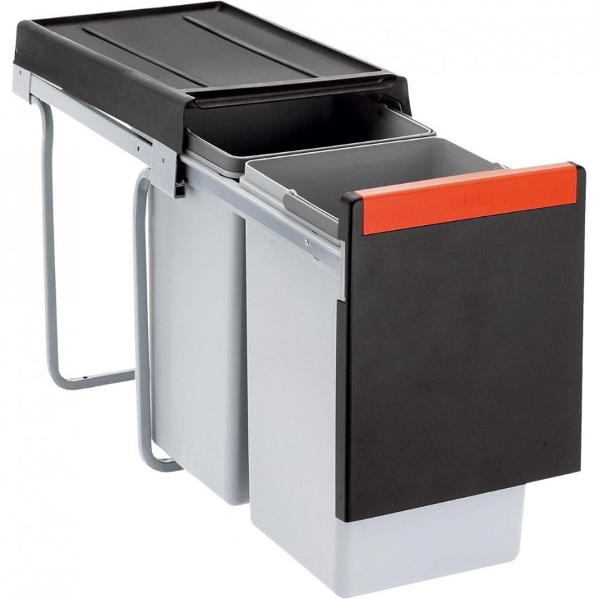 Šiukšliadėžė FRANKE, Cube 30, atidarymas ranka, 2x15l. – 2