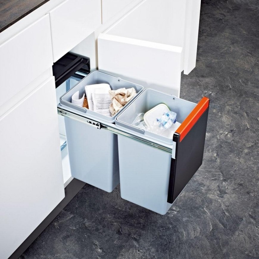 Šiukšliadėžė FRANKE, Cube 30, atidarymas ranka, 2x15l. – 3