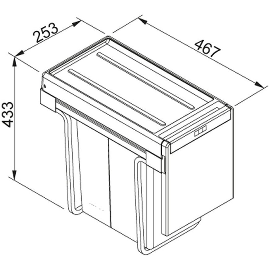 Trash can FRANKE, Cube 30, manual opening, 2x15l. – 4