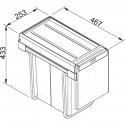Trash can FRANKE, Cube 30, manual opening, 2x15l. Trash can FRANKE, Cube 30, manual opening, 2x15l.