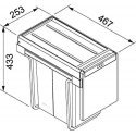 Trash can FRANKE, Cube 30, manual opening, 2x15l. Trash can FRANKE, Cube 30, manual opening, 2x15l.