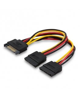 Savio Power cable SATA 15 pin (M) 2x SATA 15 pin (F) AK-17 Black Red White Yellow Black, Red, Yellow 0.18 m