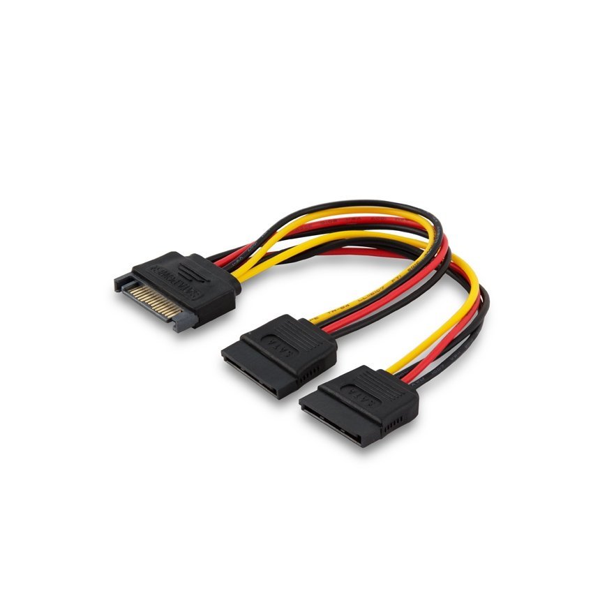 Savio Power cable SATA 15 pin (M) 2x SATA 15 pin (F) AK-17 Black Red White Yellow Black, Red, Yellow