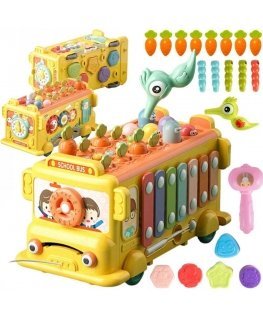 WOOPIE BABY Interactive Bus Edukacyjny 6w1 Młoteczek Cymbałki +18 m