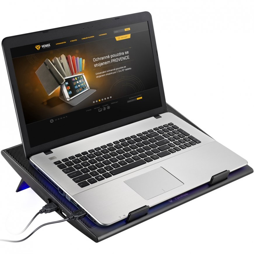 YENKEE YSN 120 laptop cooling pad 43.2 cm (17") Black, Blue – 3