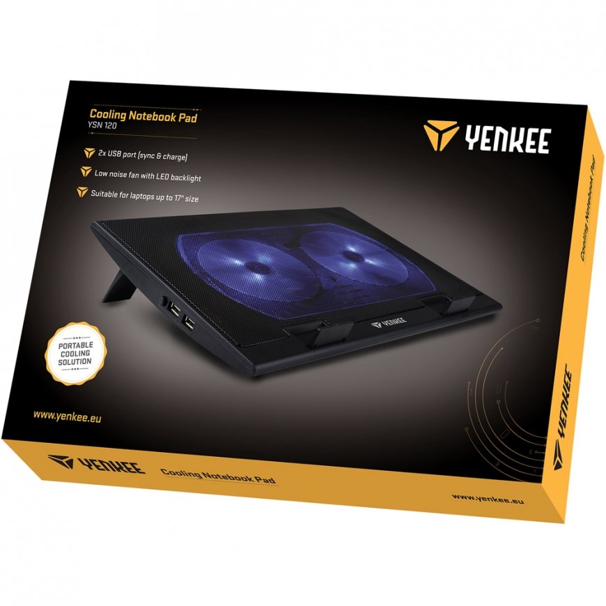 YENKEE YSN 120 laptop cooling pad 43.2 cm (17") Black, Blue – 4