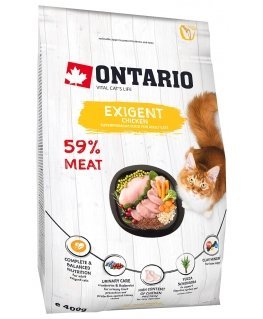 Dry cat food - Ontario Cat Exigent, 400 gr